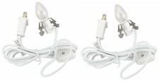 Lot of 2 LED Bulbs White Clip Lamp Light 6' Electric Cord w/Socket on/off Switch picture