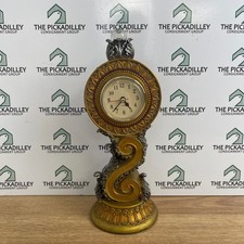 Ornate Vintage Style Decorative Tabletop Clock Gold Tone picture