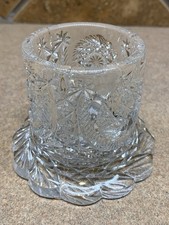 Antique Glass Toothpick Holder EAPG Royal Spinning Star Ornate Heavy Clear 1900s picture