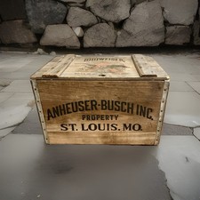 vintage Anheuser Busch Inc. property St. Louis MO wooden beer crate 1876-1976 picture