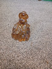 Vintage Amber Marigold Carnival Glass Colonial Lady With Bonnet Figurine Boyd picture