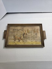 VTG Here's Bumps 1931 Cocktail Recipes Wood Tray Barware Meier Horse & Carriage picture