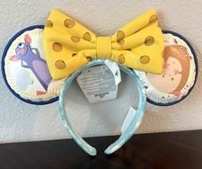 Disney Parks Ratatouille Chef Remy Emile Cheese Bow MOUSE Ears Headband NEW picture