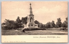 Soldiers Monument Cambridge Massachusetts Postcard PC290 picture