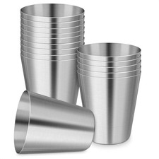 15 Pcs Stainless Steel Shot Glasses Set - 1 Oz Metal Shot Glasses Bulk Silver picture