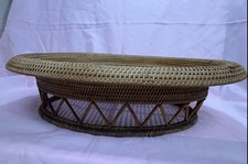 ANTIQUE  WICKER BASKET BREAKFAST TRAY, LARGE, CIRCA 1900's picture