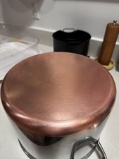 Vtg Revere Ware Stainless SS 10 Qt Stock Pot Commercial Grade Lid Copper Bottom picture