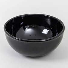 Vintage Black Glazed Stoneware Mixing Bowl Measures 13