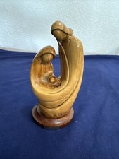 GALILEE Olive Wood Nativity Figurine Statue- Artist JERIES FACOUSEH HAND CARVED picture