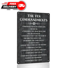 The Ten Commandments Thou Shalt Have No Other Gods Before Me Metal Hanging Sign picture