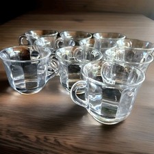 Vintage Imperial Glass Replacement Punch Bowl Cups Clear Ribbed Glass 10-Cups picture