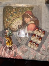 Antique Christmas Scraps Santa 1888 Embossed picture
