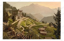 Leysin Switzerland Grand Hotel Standard Postcard COPY RPPC picture