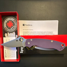 Spyderco Para Military 2 DLT  Trading Exclusive CPM Cruwear Purple G-10 Handles picture