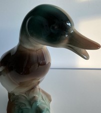 Vintage Mallard Duck Planter Vase Ceramic Bird Figurine Unmarked Japan Style picture