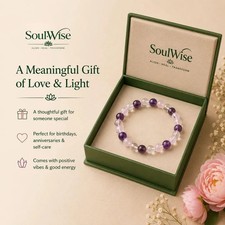 Rose Quartz Amethyst Clear Quartz Bracelet 8mm Natural Crystal Stretch Beads picture