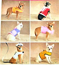 Simplicity 2393 . Designs for Dinky Dogs . Sz A XXS-M Uncut Jackets Berets Leash picture