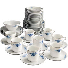 49-pcs VTG Eschenbach Bavaria Danish Blue Floral Fine China Serving Set Germany picture