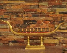 Thai Royal Barge Suphannahong Dragon Boat Brass 9 Holder Candelabra 31