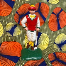 Vintage Cast Iron Golfer Doorstop 9.5 Inch Hand Painted Figural Heavy picture
