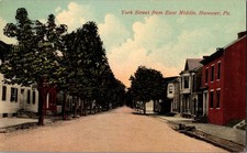 [94i] Postcard Unused, York Street From East Middle, Hanover PA picture