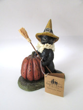 Ragon House Collection Halloween Black Cat Witch Figurine NWT picture