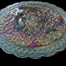 Imperial Glass Footed Homestead Chop Plate picture