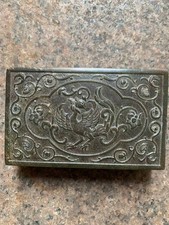 Unique Excellent Chinese HeTian Jade Hand Made Box W/Phoenix Relief Cover picture