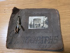 1917 Antique Leather Cover   Photograph Book Family Baby Children 20 Photos R.I. picture