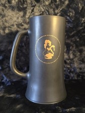Vintage Playboy Club Glass Tankard Stein Black Frosted Gold Femlin LeRoy Neiman picture