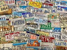 Bulk Lot of 100 Roadkill Condition License Plates From At Least 30 States picture