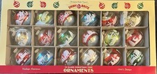 18 LARGE Shiny Brite Christmas Ornaments Stenciled Flocked Rounds Radko Retro picture