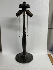 Handel reverse painted lamp base original finish heat cap finial signed parts picture