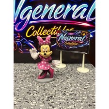 Disney Minnie Mouse Figurine Pink Polka Dot Dress Waving Pose Cake Topper picture