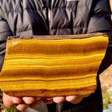 328G Natural Tiger Eye Stone slice Quartz Crystal Polished Specimen healing picture