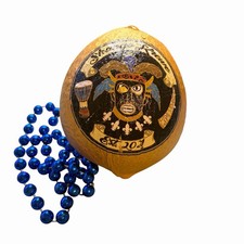 Zulu Mardi Gras Coconut Throw New Orleans 2025 Parade Catch Half Shell Necklace picture