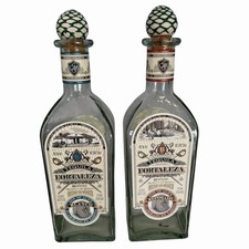 2 FORTALEZA Blanco & Reposado Lot 193-B 140-R Tequila Bottles Corks 750ml EMPTY picture