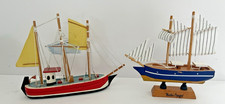 2 Wood Sailing Schooners 3 Masts Marthas Vineyard  2 Mast Schooner Hand Made picture