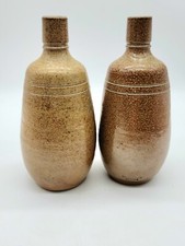 Vintage Jose Maria da Fonseca Portugal Brown Salt Glazed Stoneware Wine Bottles picture
