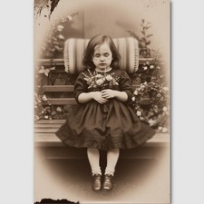 4 by 6 Girl Print Photo Post Mortem Flowers Victorian 4 by 6 Photograph 180 picture