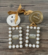2 NWT Martha Stewart Picture Frame Ornament Gold Pearl Rich Luxurious Pair  picture