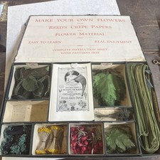 CA REED CO Vtg c1930s-40s Rare Crepe Paper Flower Making Kit. picture