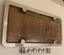 4th Gen. Phantom Tag Protector Tinted License Plate Cover & Chrome Frame w/Bolts picture