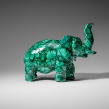 Genuine Polished Malachite Elephant Carving (6.3 lbs) picture