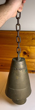 Antique Vintage Large Huge BRASS Bell Bells Chime Chimes Cresent Moon Star picture