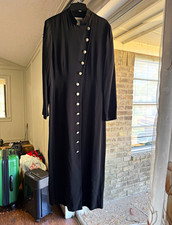 Plaza South Black Clergy Cassock Robe Button Front Style 12918 Size 14 picture