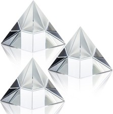 3 Pack Clear Crystal Pyramid, 2.4