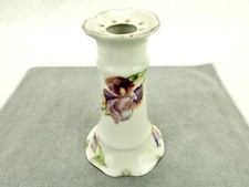 Porcelain Hat Pin Holder, Holds 8-12 Pins, Scalloped Rim & Foot, Floral Art, 5