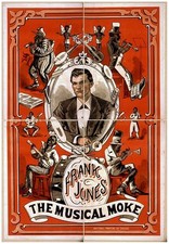 Chicago IL 1874 Frank Jones The Musical Moke poster band clown musician picture