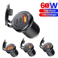 Fiuzd USB C Car Charger Socket PD QC3.0 Super Fast 12V/24V for Audi ATV picture
